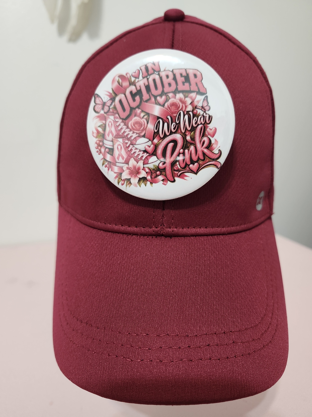 We Wear Pink Breast Cancer Button